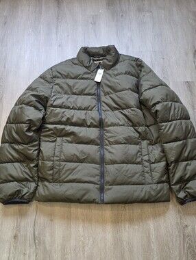 Gap Cold Control Puffer Jacket Army Green Olive Water Resistant Mens Small NEW!!